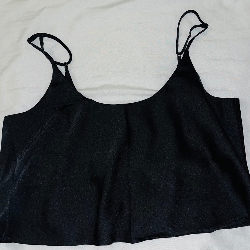 Cropped satin top
